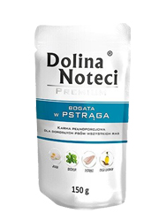 DOLINA NOTECI PREMIUM BOGATA W PSTRĄGA saszetka dla psa