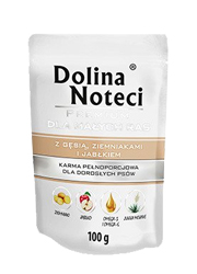 DOLINA NOTECI PREMIUM Z GĘSIĄ, ZIEMNIAKAMI I JABŁKIEM saszetka dla małego psa