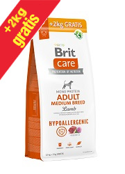 BRIT CARE HYPOALLERGENIC ADULT MEDIUM LAMB KARMA DLA PSA 12+2 kg gratis